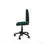 Silla de oficina Aýna con mecanismo Contacto permanente básico tapizada con Similpiel color Verde botella. Equipada con Base poliamida negra, Sin brazos y Ruedas de nailon 50 mm