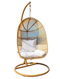 DKD Home Decor Sillón Colgante de Ratán Sintético con Base y Cojines