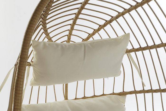 DKD Home Decor Sillón Colgante de Ratán Sintético con Base y Cojines