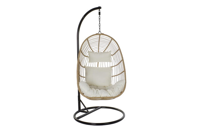 DKD Home Decor Sillón Colgante de Ratán Sintético con Base y Cojines