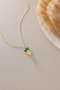 Heliophilia Silver Collar NRZ999816 Plata de Ley 925 Baño de Radio Colgante Oro y Verde 0.8cm x 1.5cm Cadena 42cm