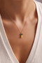 Heliophilia Silver Collar NRZ999816 Plata de Ley 925 Baño de Radio Colgante Oro y Verde 0.8cm x 1.5cm Cadena 42cm