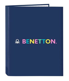 Carpeta de anillas Benetton Cool Azul marino A4 26.5 x 33 x 4 cm