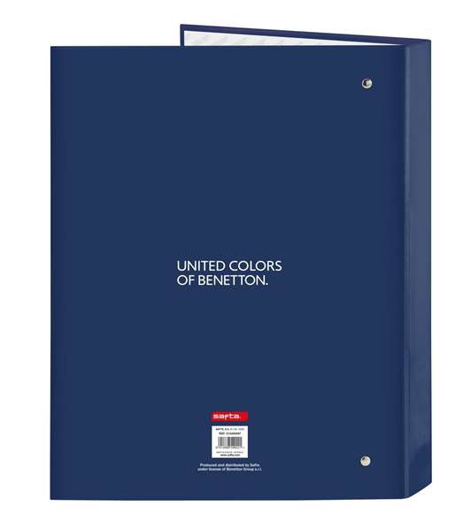 Carpeta de anillas Benetton Cool Azul marino A4 26.5 x 33 x 4 cm