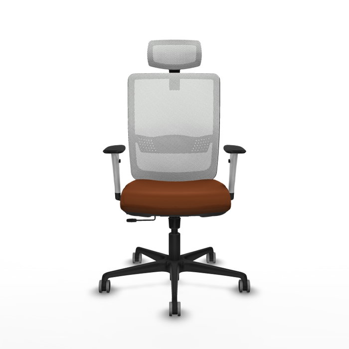 PIQUERAS Y CRESPO Silla de oficina Haches con mecanismo Sincro/Traslack, Marrón y Blanco PIQUERAS Y CRESPO Silla de oficina Haches con mecanismo Sincro/Traslack, Marrón y Blanco