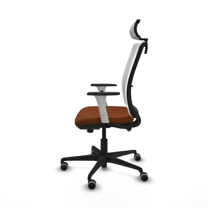 PIQUERAS Y CRESPO Silla de oficina Haches con mecanismo Sincro/Traslack, Marrón y Blanco PIQUERAS Y CRESPO Silla de oficina Haches con mecanismo Sincro/Traslack, Marrón y Blanco
