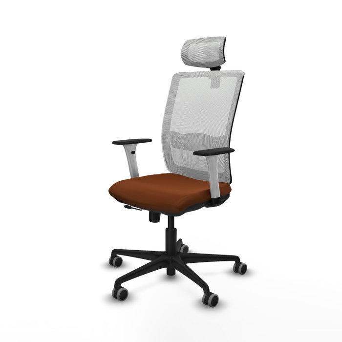 PIQUERAS Y CRESPO Silla de oficina Haches con mecanismo Sincro/Traslack, Marrón y Blanco PIQUERAS Y CRESPO Silla de oficina Haches con mecanismo Sincro/Traslack, Marrón y Blanco