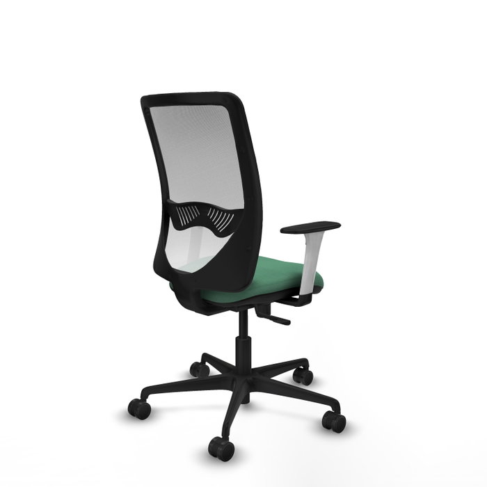 PIQUERAS Y CRESPO Silla de oficina Zulema con mecanismo Sincro, Verde esmeralda y Blanco