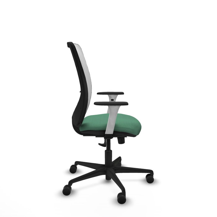 PIQUERAS Y CRESPO Silla de oficina Zulema con mecanismo Sincro, Verde esmeralda y Blanco