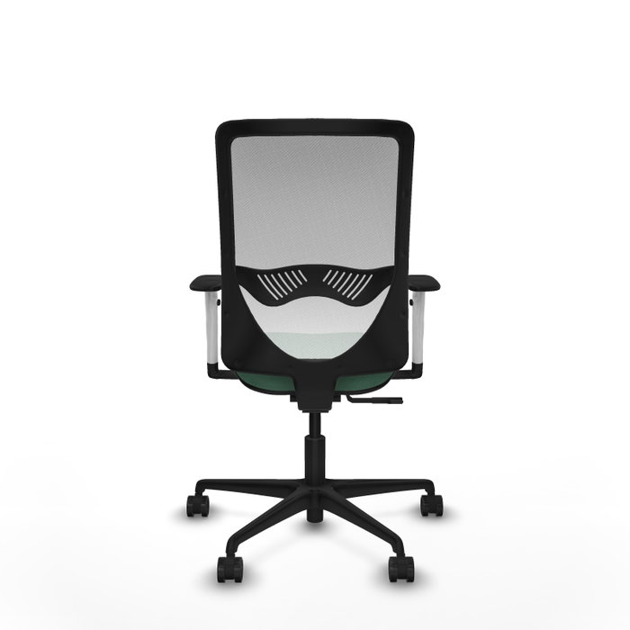 PIQUERAS Y CRESPO Silla de oficina Zulema con mecanismo Sincro, Verde esmeralda y Blanco
