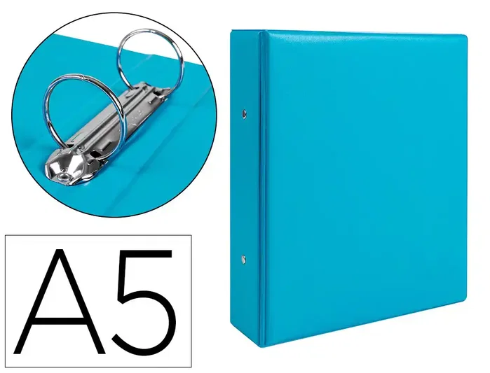Liderpapel Carpeta A5 de 2 anillas redondas 40 mm Azul Liderpapel Carpeta A5 de 2 anillas redondas 40 mm Azul