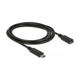 Delock Alargador USB C Macho a USB C Hembra 1.5 m Negro 3.2 Gen 1 (3.1 Gen 1) Cable 24/32 AWG 85534