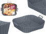 Kinvara Molde Cuadrado de Silicona para Freidora de Aire, 23x20.5x6 cm, Gris (Set de 12)