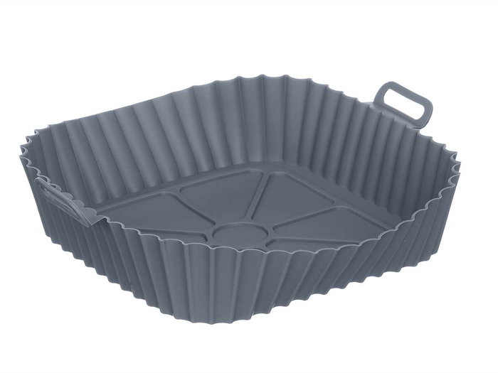 Kinvara Molde Cuadrado de Silicona para Freidora de Aire, 23x20.5x6 cm, Gris (Set de 12)
