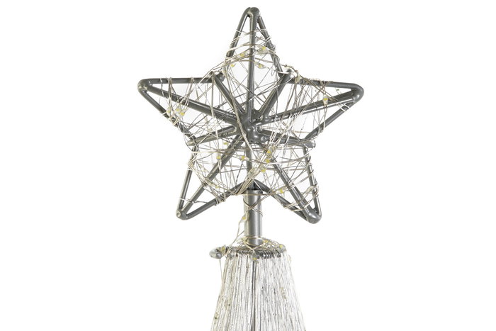 DKD Home Decor Decoración Luminosa LED Árbol Plateado 200L