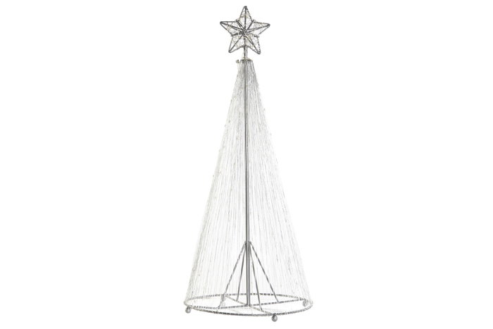 DKD Home Decor Decoración Luminosa LED Árbol Plateado 200L