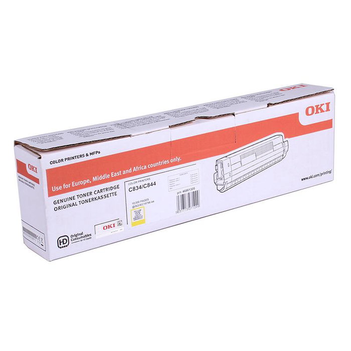 Oki Cartucho de Tóner 46861305 Amarillo para C834/C844