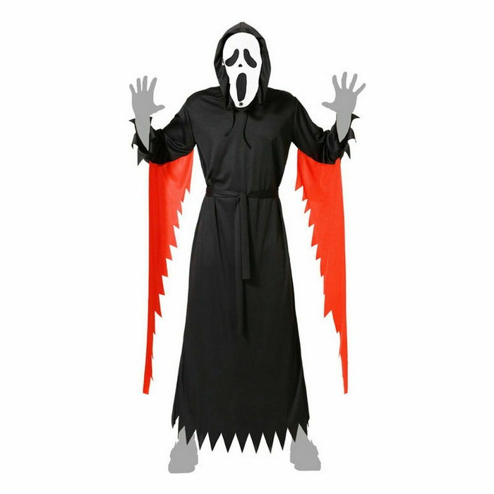 Disfraz de Asesino para Adulto Hombre, Talla XL - Con Máscara Blanca y Túnica Negra Disfraz de Asesino para Adulto Hombre, Talla XL - Con Máscara Blanca y Túnica Negra