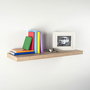 Fepre Estanteria con fijación invisible 80x25 cm Roble Blanco - Estantería de Madera/Metal con Soporte Oculto, Carga Máxima 25 kg, Medida 80x25x4 cm - 047692