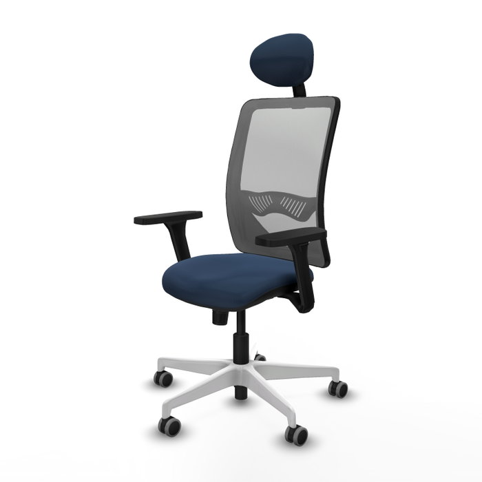 PIQUERAS Y CRESPO Silla de oficina Zulema con Mecanismo Sincro, Azul marino y Gris