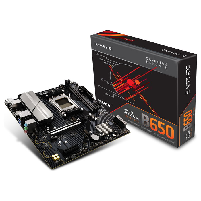 SAPPHIRE B650M-E Placa Base micro ATX Zócalo AM5 AMD B650 DDR5 HDMI DisplayPort SAPPHIRE B650M-E Placa Base micro ATX Zócalo AM5 AMD B650 DDR5 HDMI DisplayPort