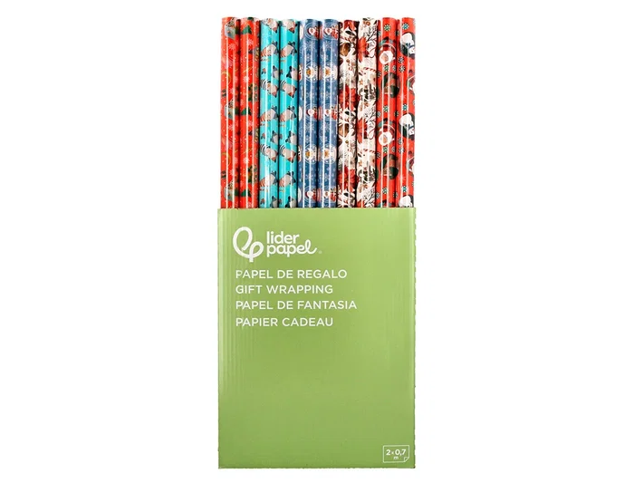 Liderpapel C-2025 - Papel de Regalo Navidad, Rollo 70 cm x 2 m, 60 g/m², Diseños Surtidos Liderpapel C-2025 - Papel de Regalo Navidad, Rollo 70 cm x 2 m, 60 g/m², Diseños Surtidos