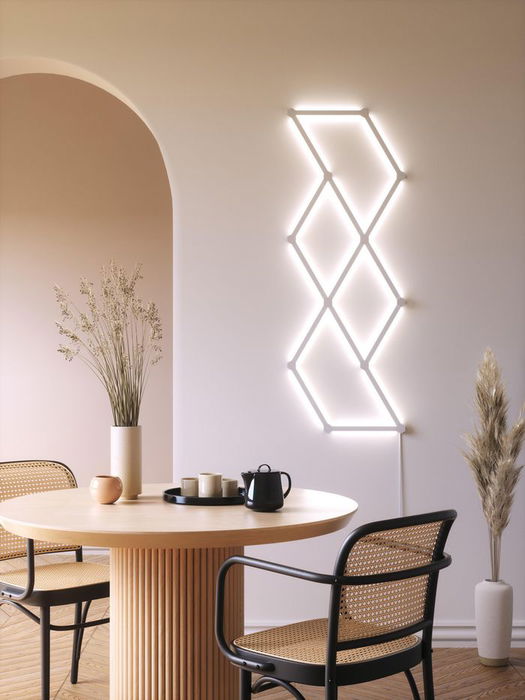 Nanoleaf Lines Starter Kit 15PK - Barras LED Inteligentes Modulares RGBW, 16M Colores, 2 Zonas por Barra, Diseño Geométrico, Control por App, Adhesivo Incluido