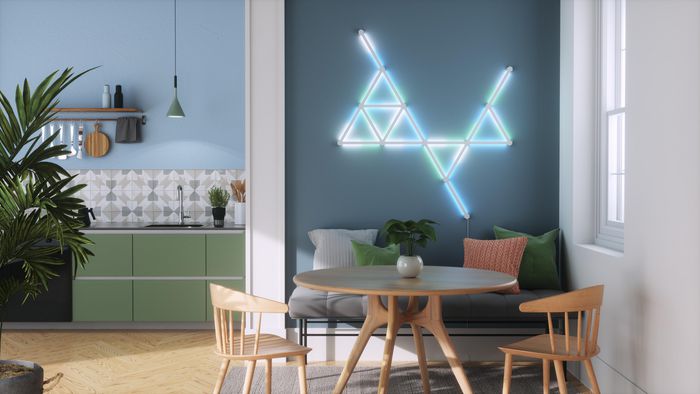 Nanoleaf Lines Starter Kit 15PK - Barras LED Inteligentes Modulares RGBW, 16M Colores, 2 Zonas por Barra, Diseño Geométrico, Control por App, Adhesivo Incluido