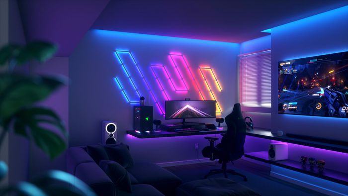 Nanoleaf Lines Starter Kit 15PK - Barras LED Inteligentes Modulares RGBW, 16M Colores, 2 Zonas por Barra, Diseño Geométrico, Control por App, Adhesivo Incluido