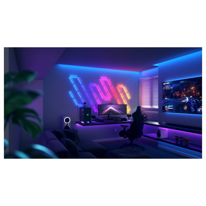 Nanoleaf Lines Starter Kit 15 Líneas LED Inteligentes con 15 Paneles SMD para Alexa y Google Home, Moderna Iluminación Decorativa para Pared