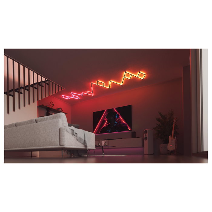 Nanoleaf Lines Starter Kit 15 Líneas LED Inteligentes con 15 Paneles SMD para Alexa y Google Home, Moderna Iluminación Decorativa para Pared