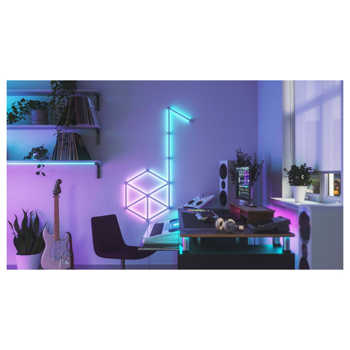 Nanoleaf Lines Starter Kit 15 Líneas LED Inteligentes con 15 Paneles SMD para Alexa y Google Home, Moderna Iluminación Decorativa para Pared