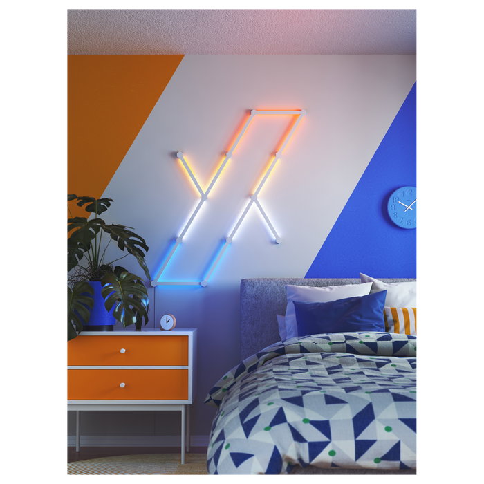 Nanoleaf Lines Starter Kit 15 Líneas LED Inteligentes con 15 Paneles SMD para Alexa y Google Home, Moderna Iluminación Decorativa para Pared