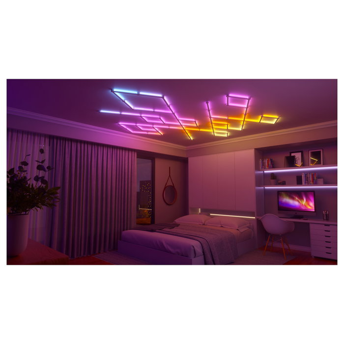Nanoleaf Lines Starter Kit 15 Líneas LED Inteligentes con 15 Paneles SMD para Alexa y Google Home, Moderna Iluminación Decorativa para Pared