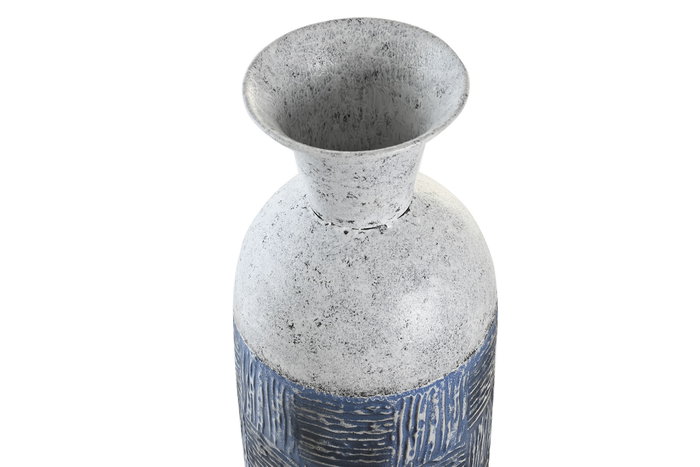 DKD Home Decor Jarrón Metal Mosaico Bicolor 15x15x50 cm