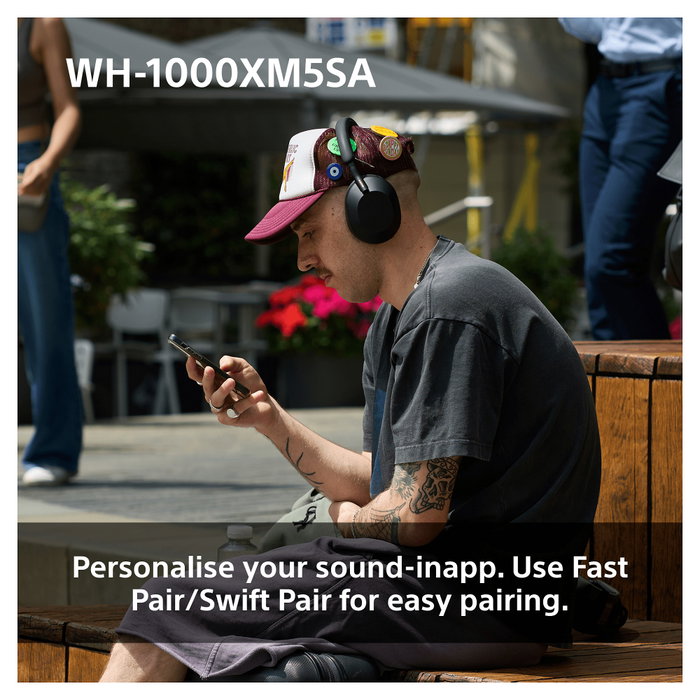 SONY Auriculares Diadema Inalámbricos WH-1000XM5SA Negro, Cancelación de Ruido, Bluetooth 5.2, 40 Horas de Autonomía, Respuesta en Frecuencia 4 - 40000 Hz, Incluye Funda