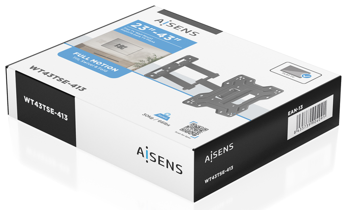 Aisens Soporte de Pared Inclinable y Giratorio WT43TSE-413 para TV de 23-43 pulgadas
