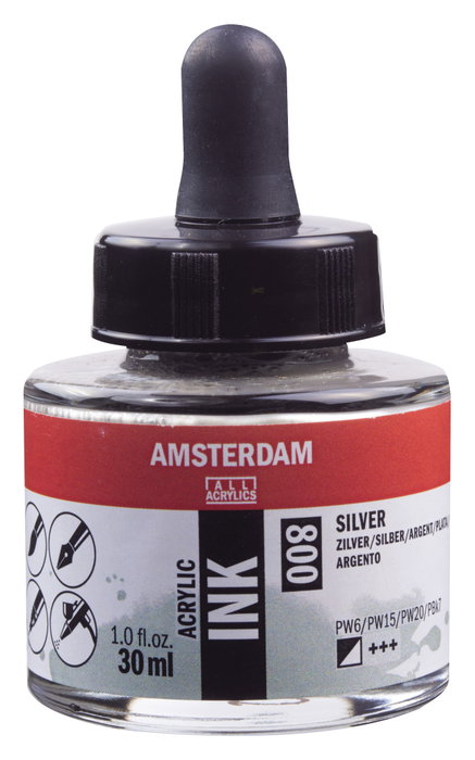 Amsterdam Tinta Acrílica Plata 800 30 ml