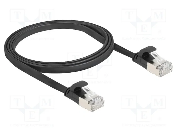 DeLOCK 81163 Cable de parcheo plano RJ45 Cat.6A U/FTP 1 m Negro DeLOCK 81163 Cable de parcheo plano RJ45 Cat.6A U/FTP 1 m Negro