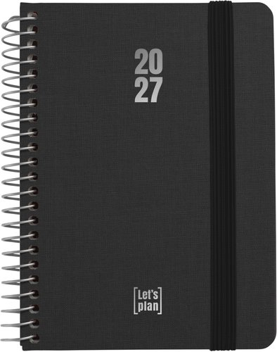 GRAFOPLAS Agenda Anual 2027 Fancy Espiral A6 Negro GRAFOPLAS Agenda Anual 2027 Fancy Espiral A6 Negro