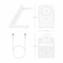 AISENS Cargador Inalámbrico 4 en 1 con Power Bank 5000mAh, Blanco