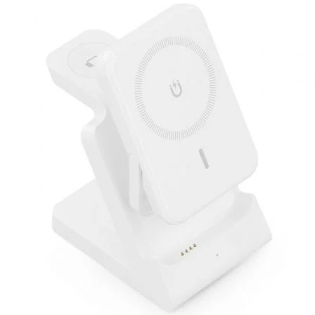 Aisens Cargador Inalámbrico 4 en 1 ASCH-15W4WC063-W, 15W, Blanco, para Móvil, Apple Watch y Auriculares con Power Bank Integrado