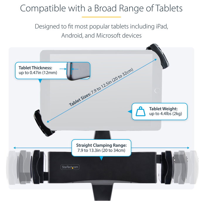 Startech Tablet-Vesa-Adapter - Soporte Pasivo para Tablet / UMPC - Negro