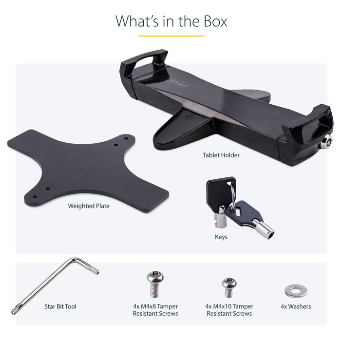 Startech Tablet-Vesa-Adapter - Soporte Pasivo para Tablet / UMPC - Negro
