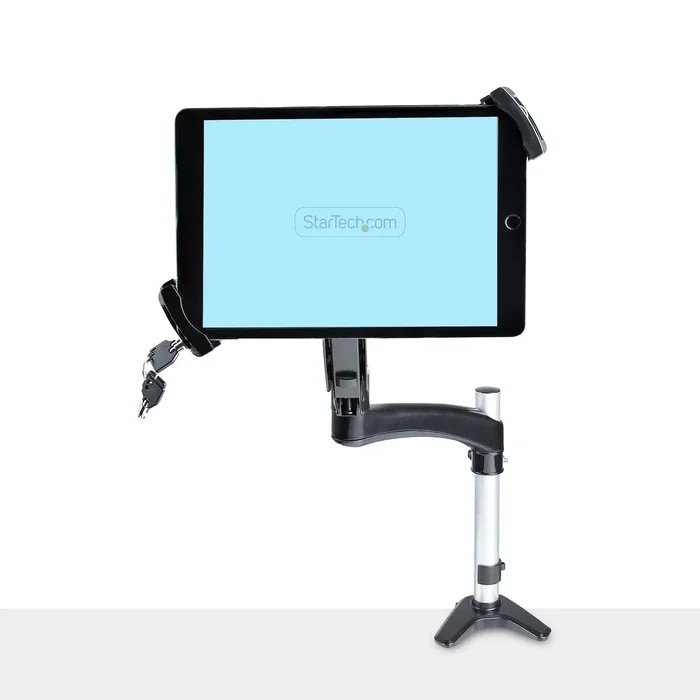 StarTech.com TABLET-VESA-ADAPTER Adaptador de Montaje VESA con Abrazadera para Tablet 7.9" a 12.5", Soporte Pasivo Interior Antirrobo, Peso Máx. 2 kg, Negro