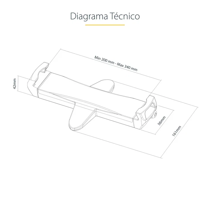 StarTech.com TABLET-VESA-ADAPTER Adaptador de Montaje VESA con Abrazadera para Tablet 7.9" a 12.5", Soporte Pasivo Interior Antirrobo, Peso Máx. 2 kg, Negro