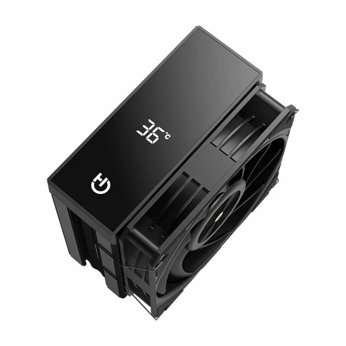 Hiditec DC10 PRO Disipador de CPU con Pantalla Digital y Ventilador de 12 cm Negro