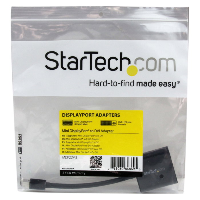StarTech Adaptador de vídeo Mini DisplayPort a DVI MDP2DVI3 Negro StarTech Adaptador de vídeo Mini DisplayPort a DVI MDP2DVI3 Negro