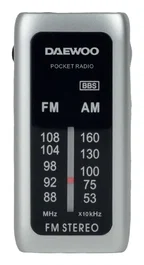 DAEWOO Radio AM/FM Mini Portátil con Auriculares Incluidos y Sonido Superbass