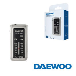 DAEWOO Radio AM/FM Mini Portátil con Auriculares Incluidos y Sonido Superbass